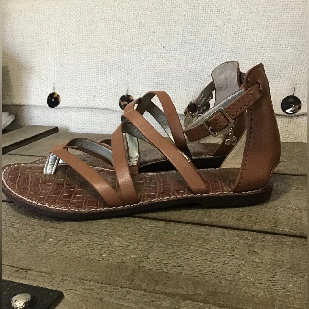 Sam Edelman Gilroy brown leather gladiator sandal.EUC